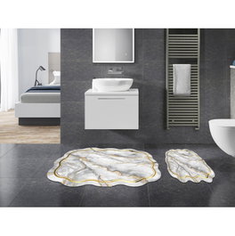 Mijölnir Juego de alfombrillas de baño Gris (2 piezas)